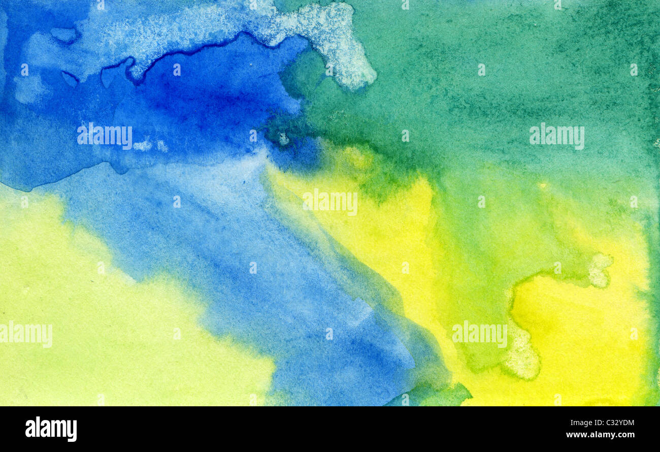 Aquarelle abstraite fond peint à la main Banque D'Images