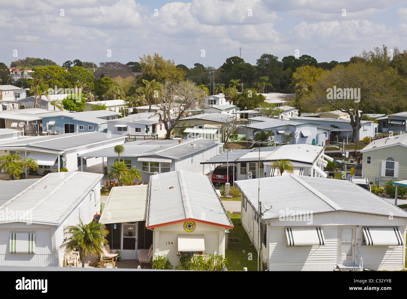 Parc de maisons mobiles à Venise en Floride Banque D'Images