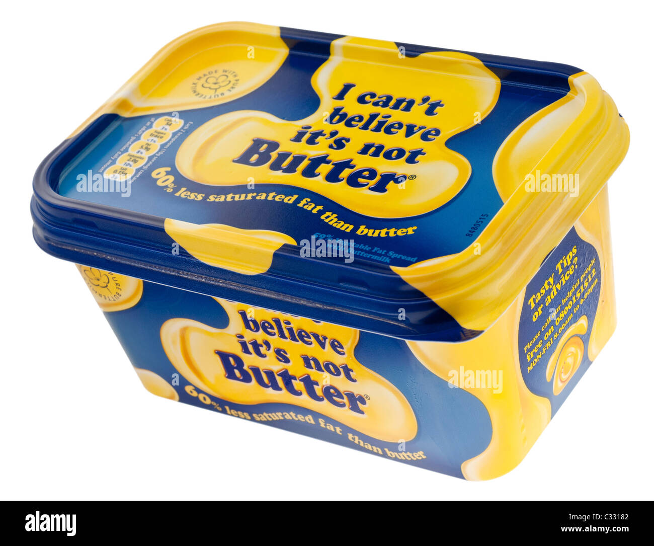 À Remous de I Can't believe it's Not Butter Banque D'Images