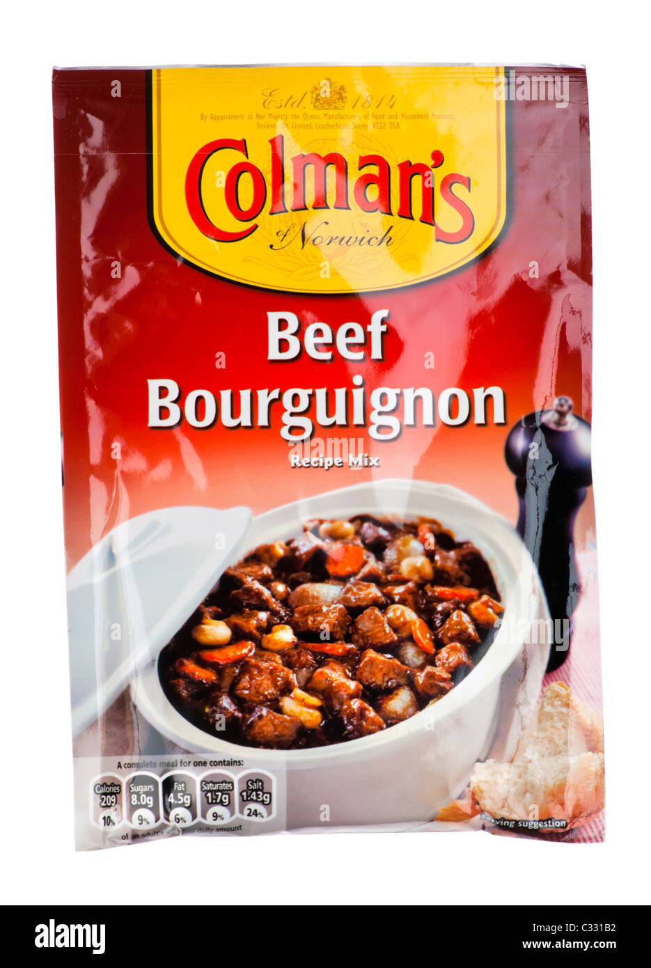Colman's Mix Recette Boeuf Bourguignon Banque D'Images