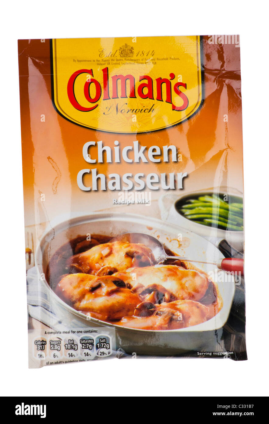 Colman's Chicken Chasseur Fiche Mix Banque D'Images