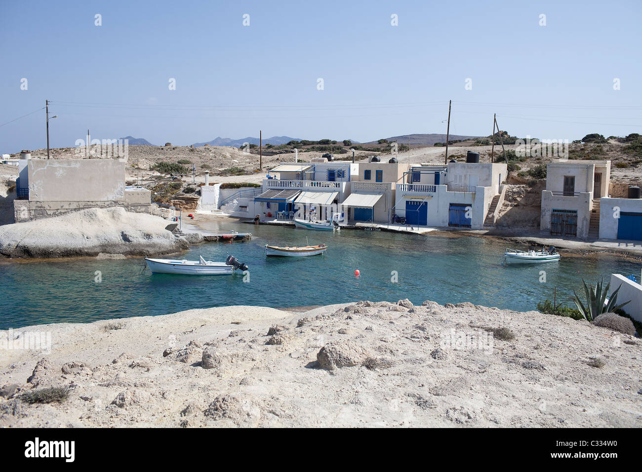 Île de Milos Cyclades Grèce mer Egéé grec hellénique Banque D'Images