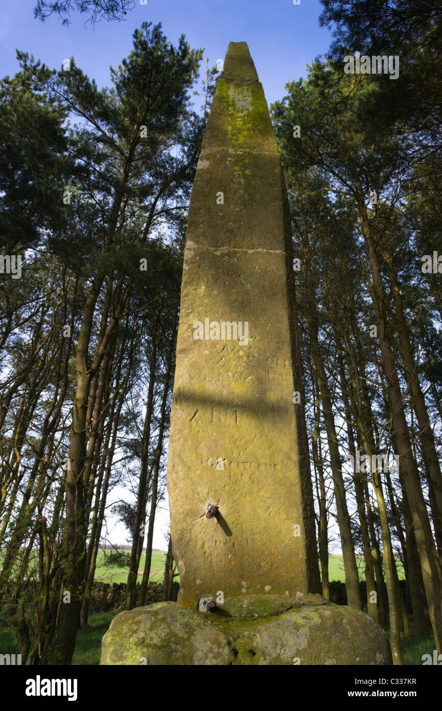 Otteburn battle site Northumberland, Angleterre - la Croix de Percy Banque D'Images