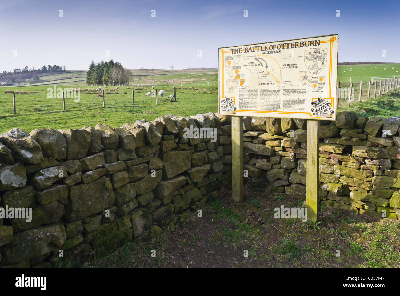 Otteburn battle site Northumberland, Angleterre Banque D'Images Otteburn battle site Northumberland, Angleterre Banque D'Images