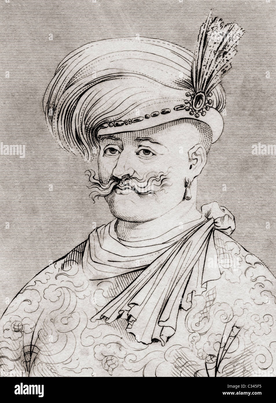 Shah Abbas le grand aka Shah Abbas I de Perse, 1571 - 1629. Shah d'Iran, et gouverneur de la dynastie safavide. Banque D'Images