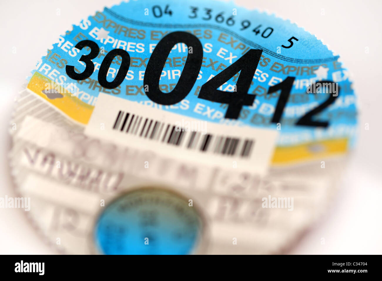 La taxe automobile britannique disque. Banque D'Images