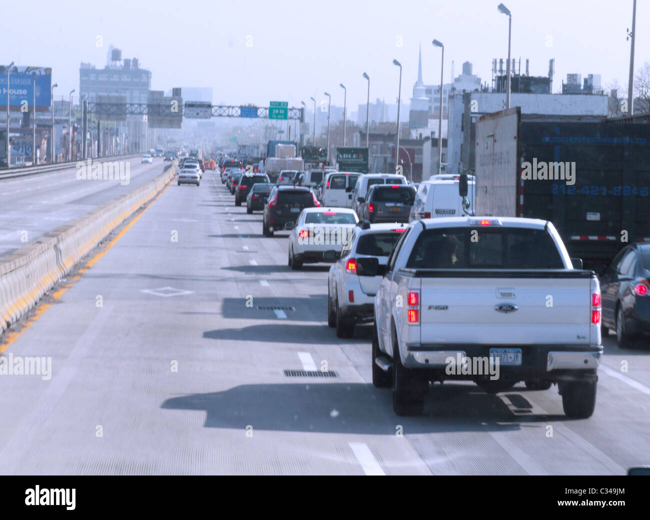 New York city matin le trafic de banlieue Banque D'Images