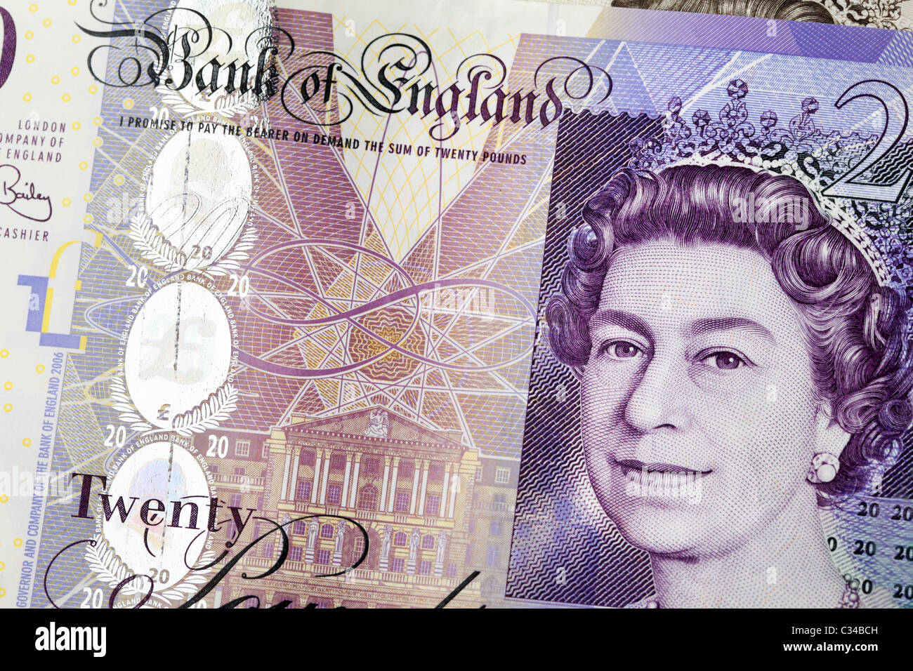 Note de 20 livres en anglais Banque D'Images