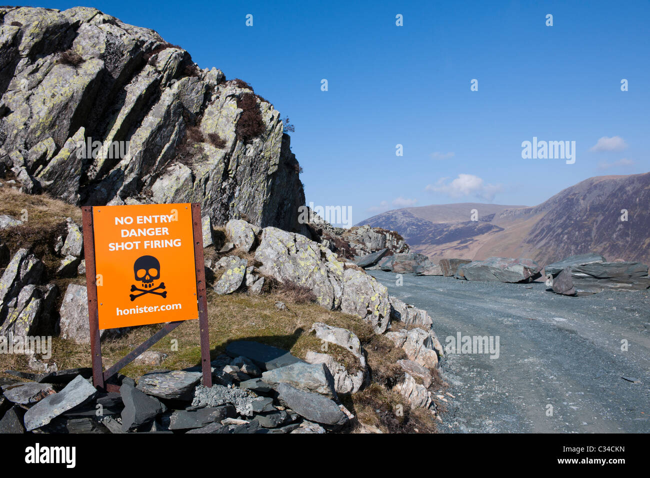 Honister Mine d'Ardoise et de carrières, Honister Pass, Cumbria, Lake District, England, Royaume-Uni ; Banque D'Images