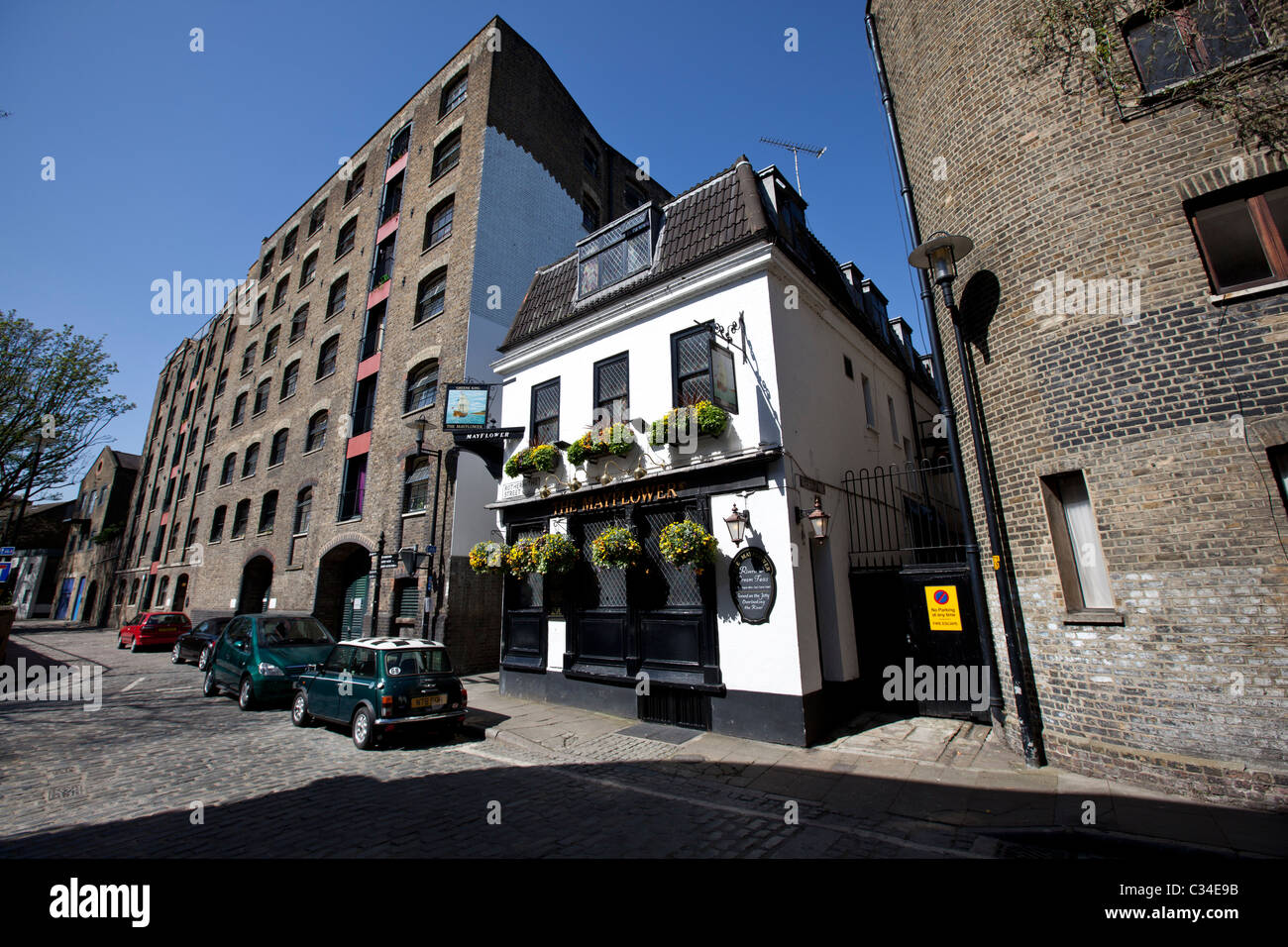 Le Mayflower pub, Rotherhithe Street, Londres, Angleterre, Royaume-Uni. Banque D'Images