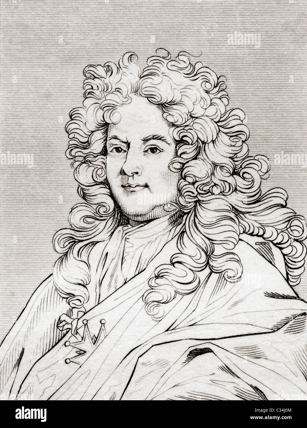 Gérard Edelinck, 1640 - 1707. Plaque de cuivre-flamand graveur. Banque D'Images