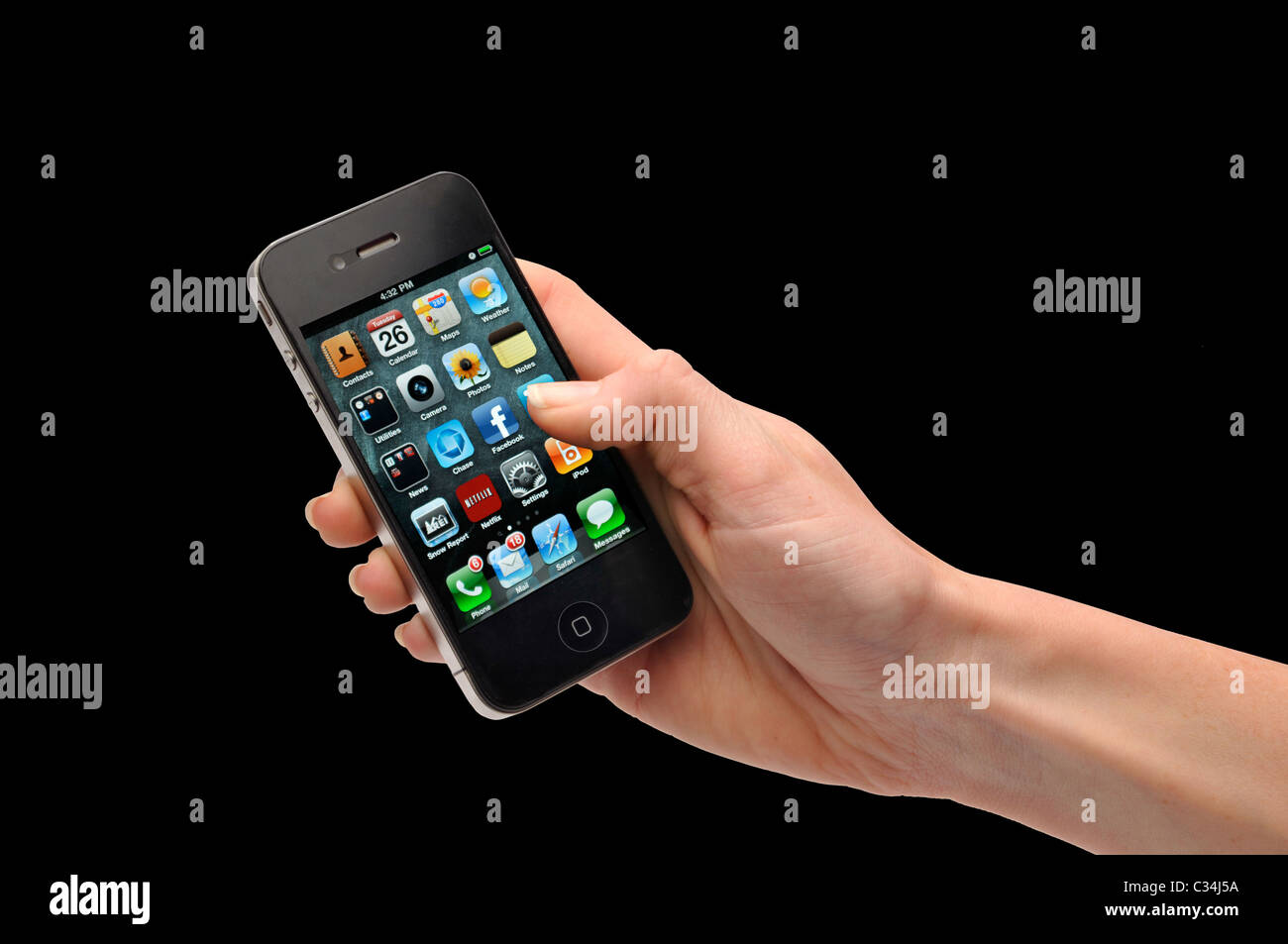 Main tenant l'iphone i-phone Banque D'Images