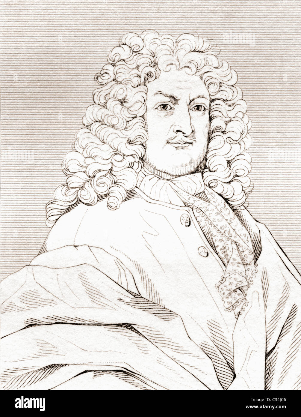 En 1646, Gottfried Wilhelm Leibniz - 1716. Philosophe et mathématicien allemand. Banque D'Images