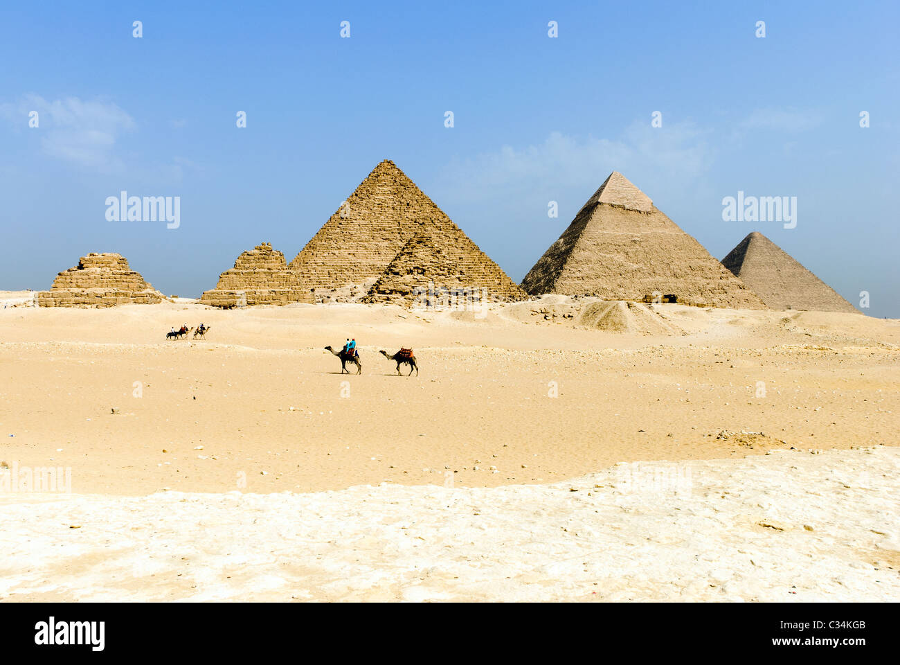 Grandes pyramides de Gizeh, nécropole - Basse Egypte Banque D'Images