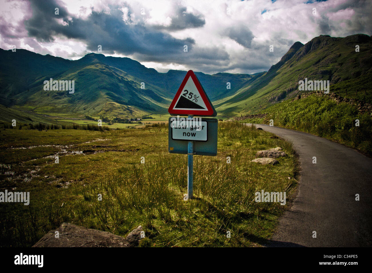 Panneau De Signalisation En Pente Raide Banque De Photographies Et D