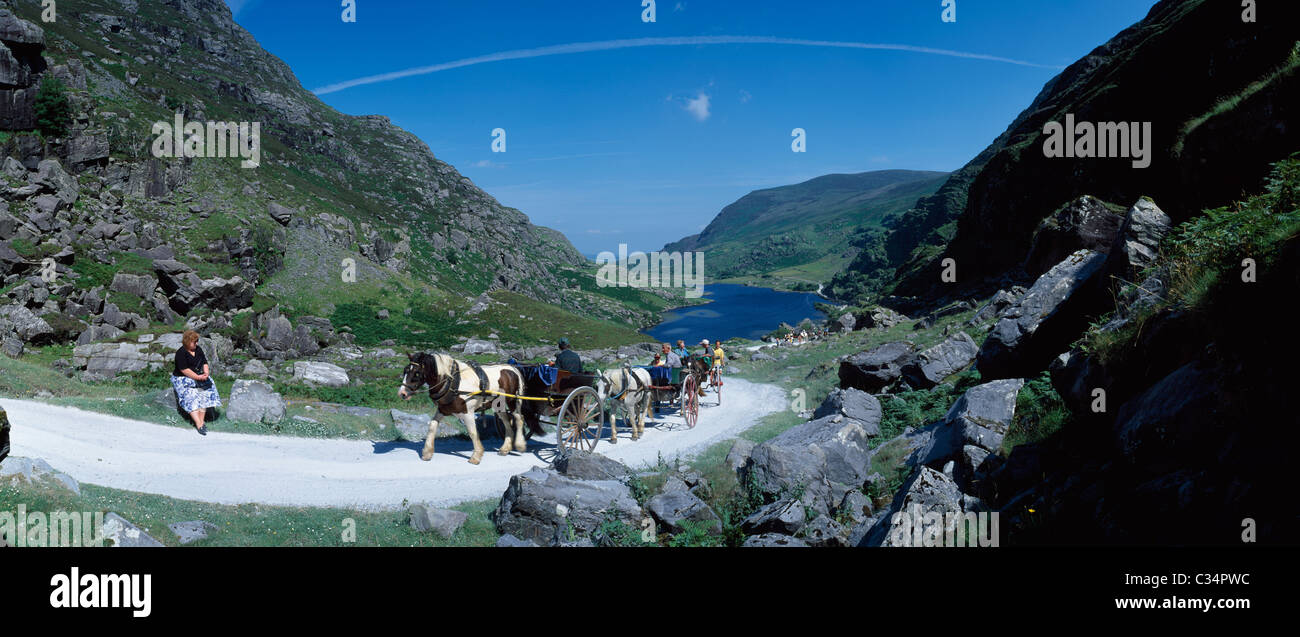 Kerry Killarney, Co,Ireland;horse trek à travers le Gap of Dunloe Banque D'Images