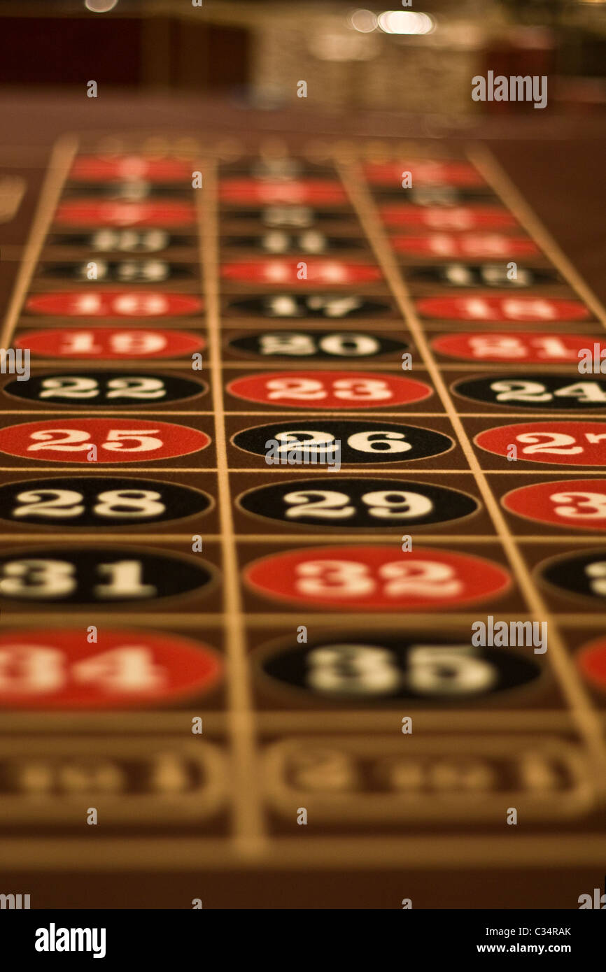 Table de jeu de roulette a photographié à Las Vegas Casino Banque D'Images