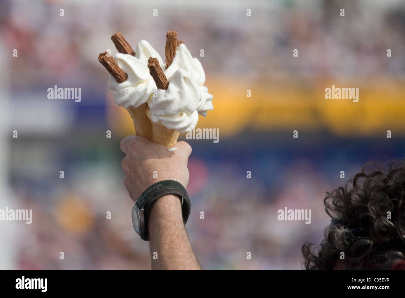 Icecream - Quatrième Test cendres Cricket l'Australie contre l'Angleterre qui a eu lieu en Angleterre Headingly Banque D'Images