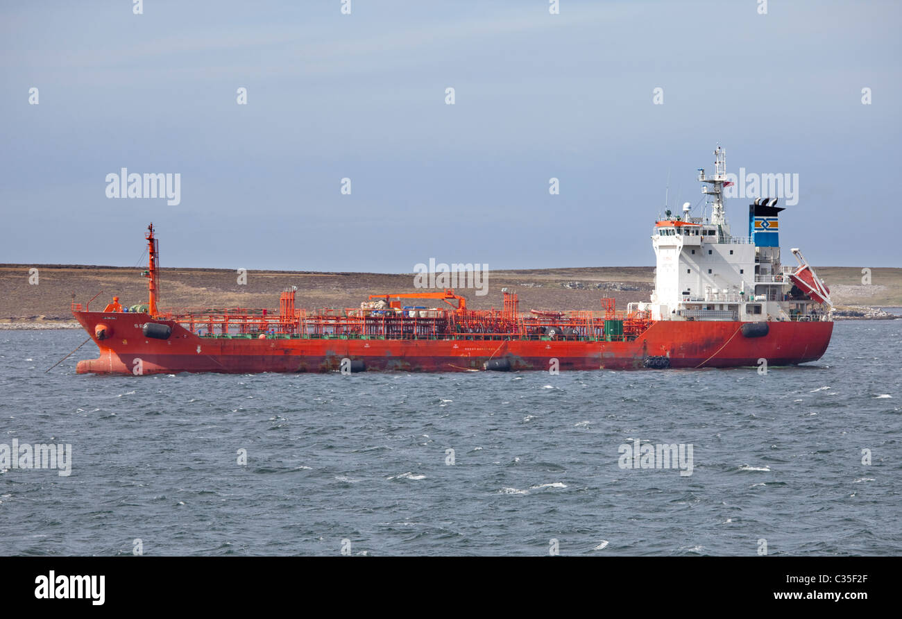 Navire-citerne de carburant/navire de ravitaillement, Sealion East Falkland Banque D'Images