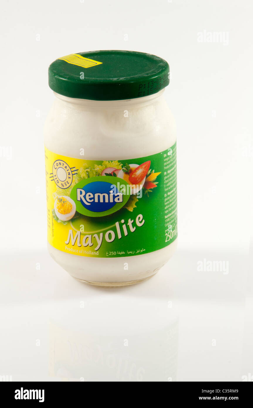 Découpe bouteille de mayonnaise Banque D'Images