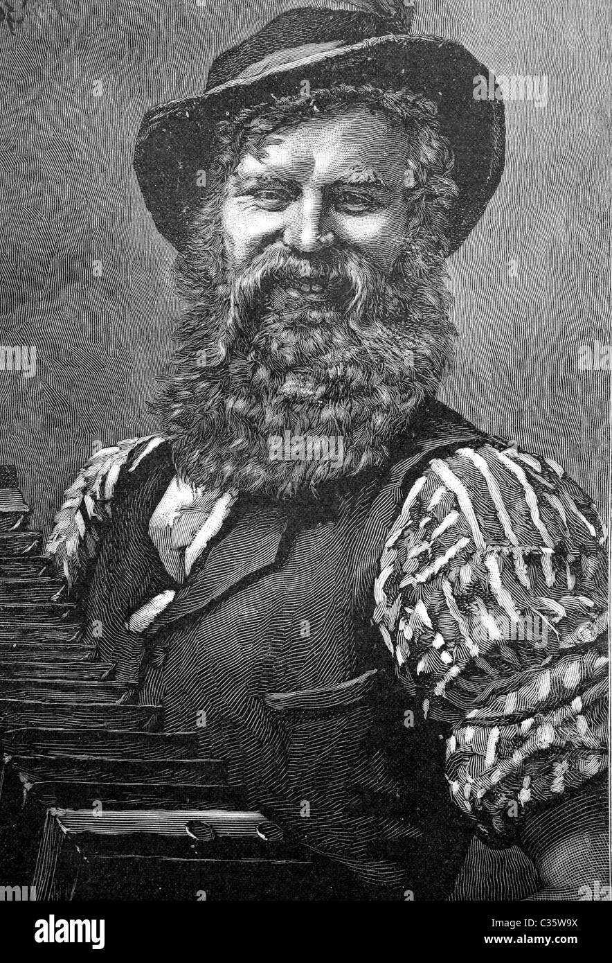 Musicien, tableau historique, à propos de 1893 Banque D'Images