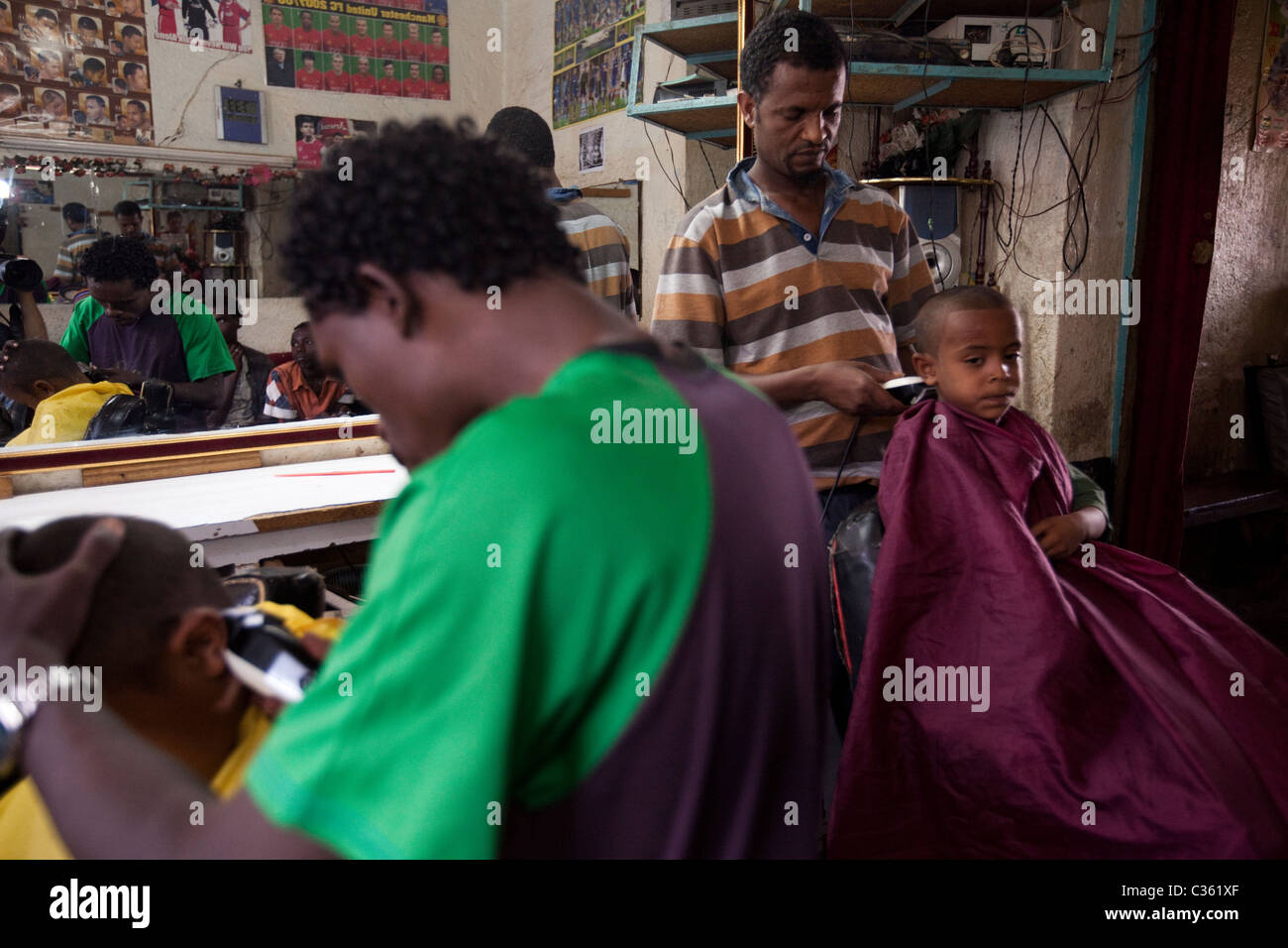 Barber shop - Vieille ville de Harar, Ethiopie, Afrique Banque D'Images