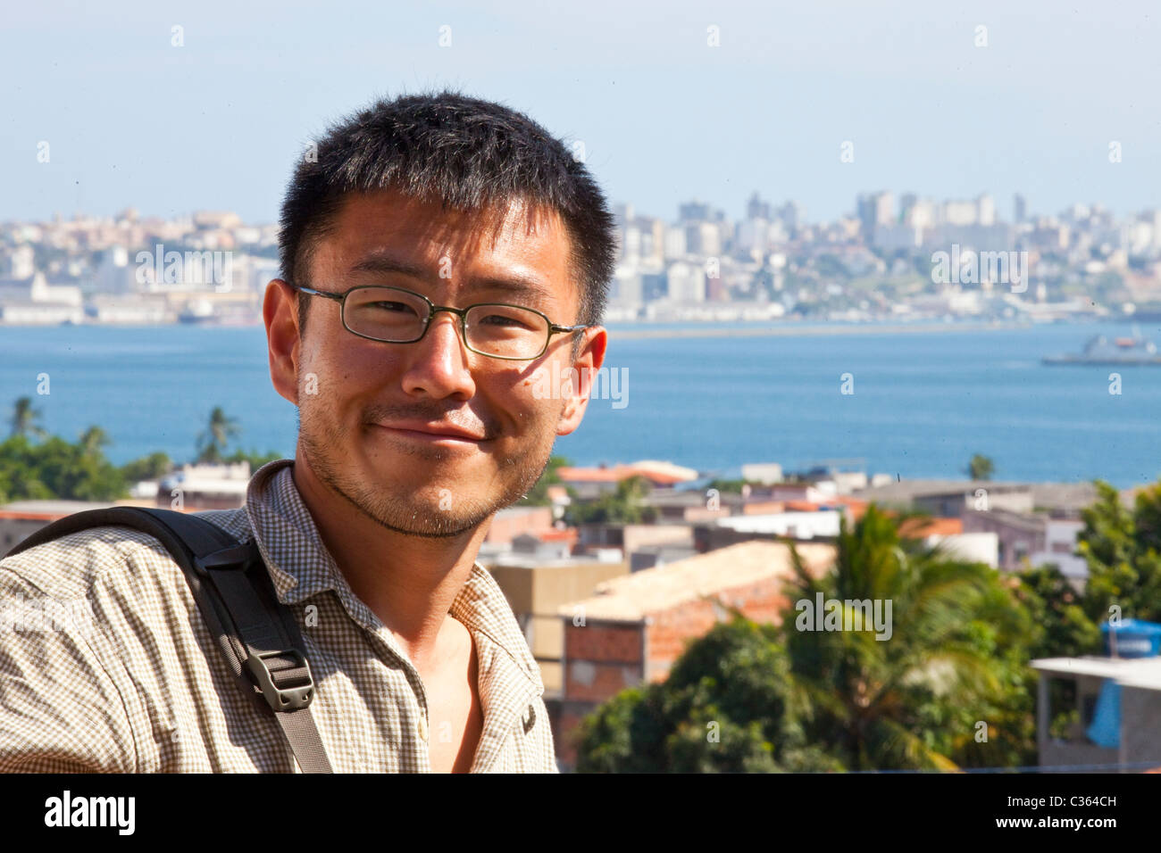 Korean American Traveler dans Salvador, Brésil Banque D'Images
