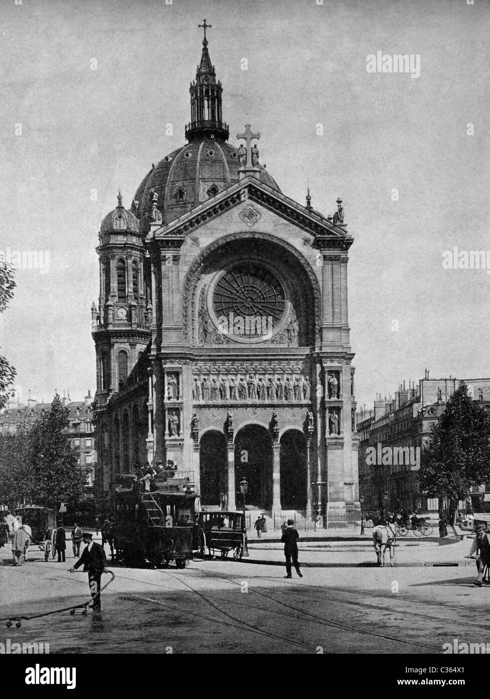 L'un des premiers autotypes de Saint Augustin, Paris, France, photographie historique, 1884 Banque D'Images