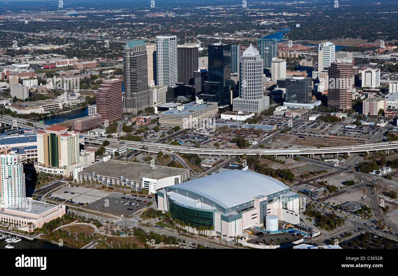 Vue aérienne au-dessus de Tampa, en Floride Banque D'Images