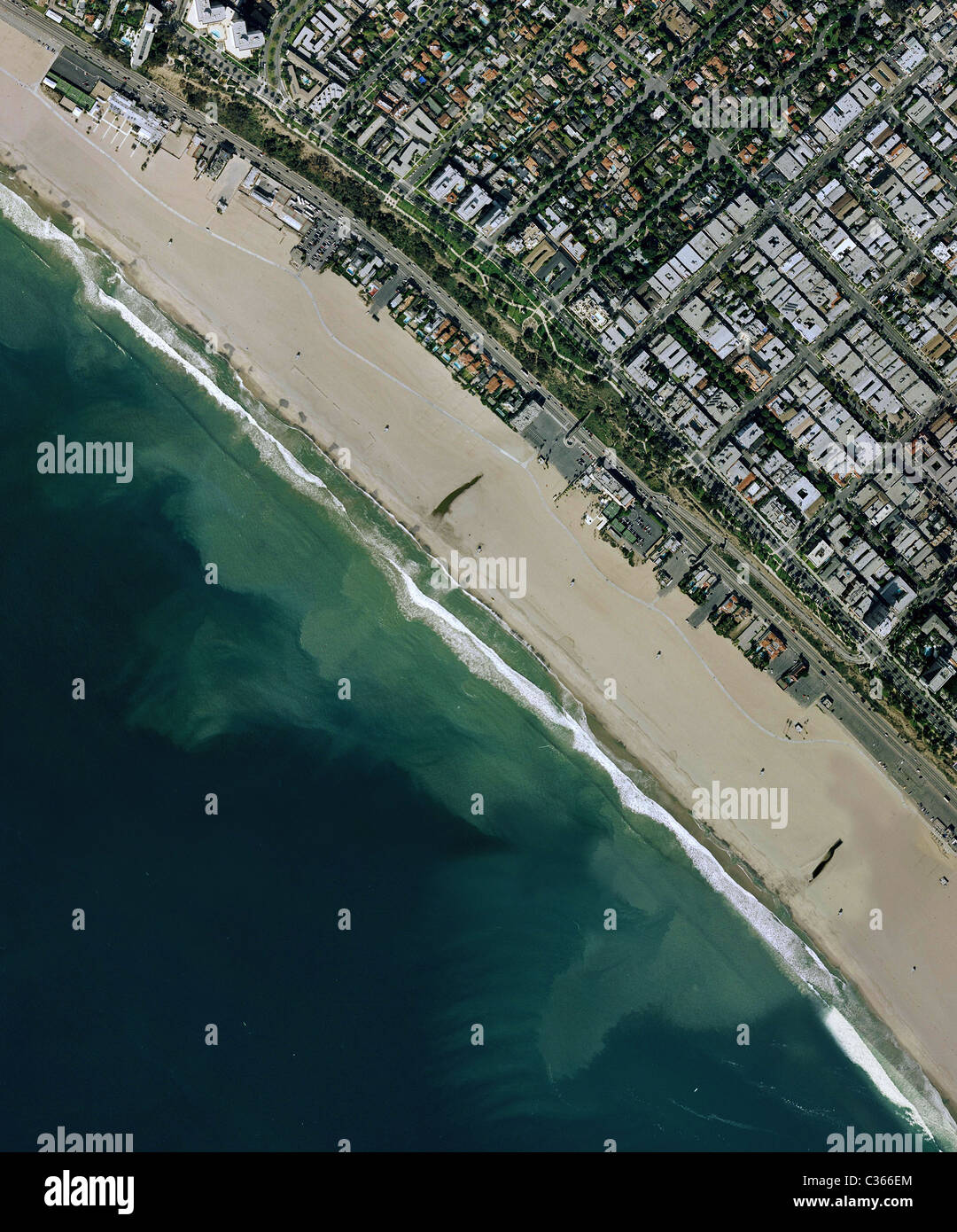 Carte aérienne voir la plage de Santa Monica en Californie Banque D'Images