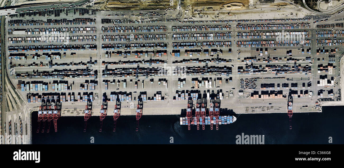 Carte aérienne vue du Port de Los Angeles Californie Banque D'Images