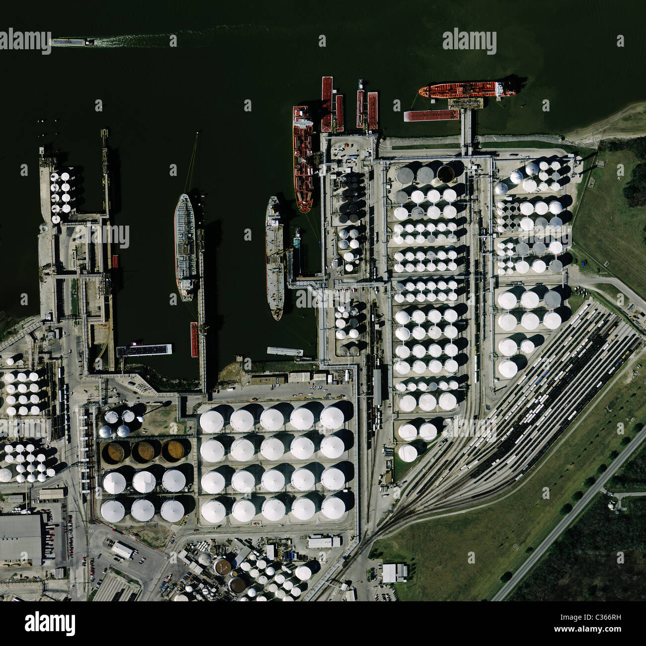 Carte aérienne voir port de Houston au Texas Banque D'Images
