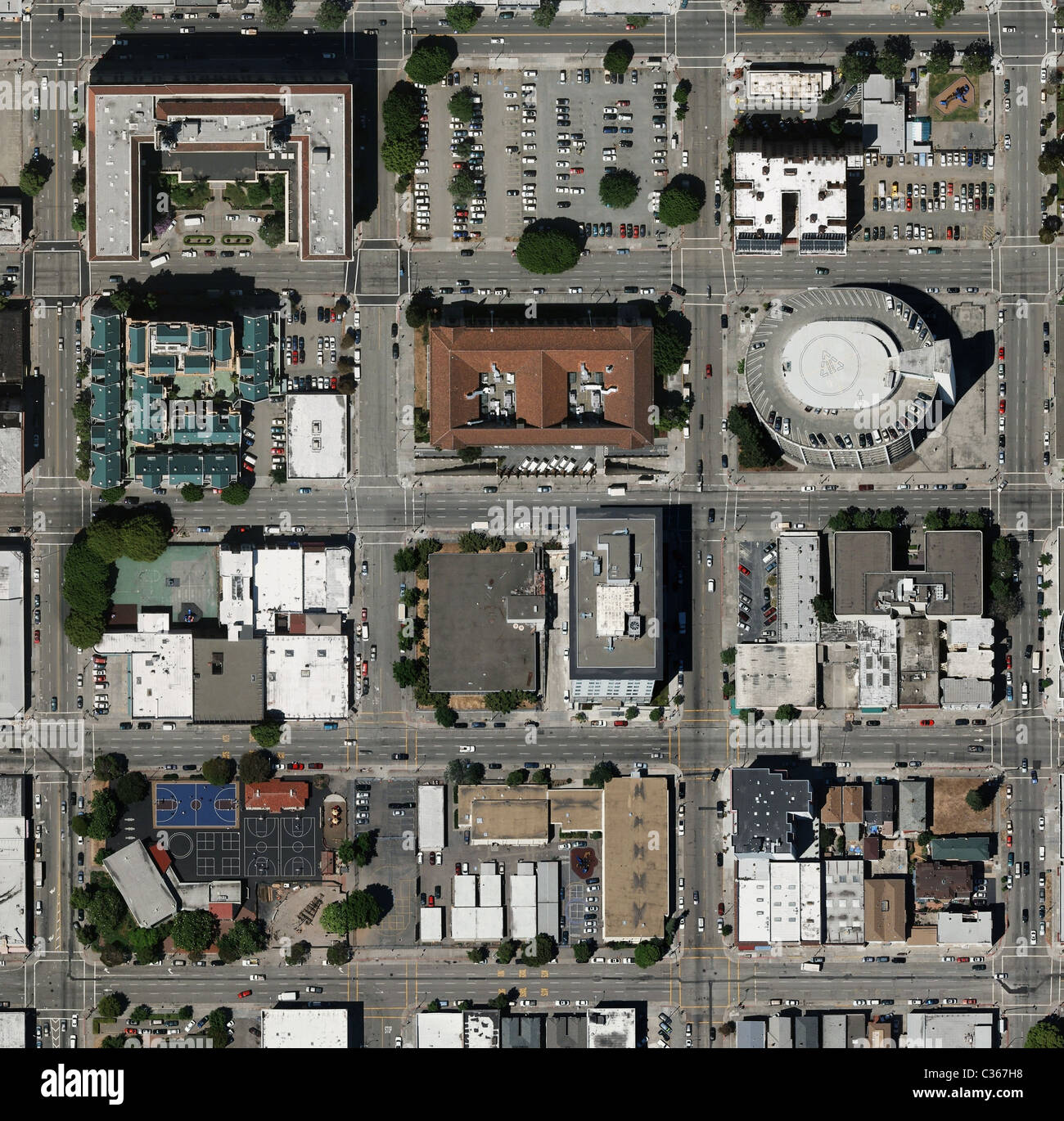 Carte aérienne photographie grille ville Banque D'Images