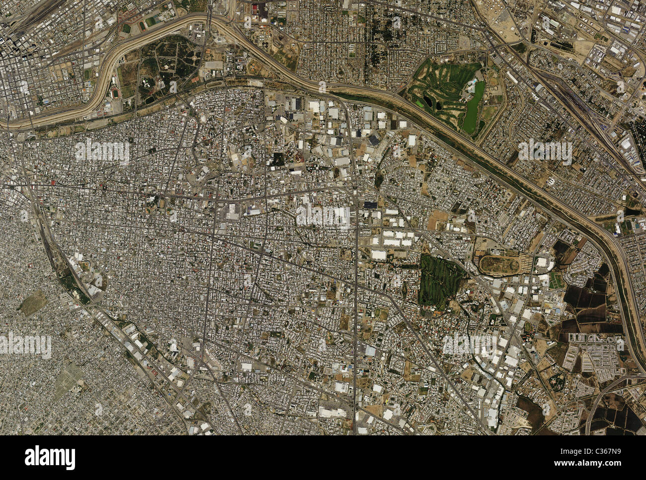 Photo aérienne vue de la carte au-dessus de Ciudad Juárez, Chihuahua Mexique Banque D'Images