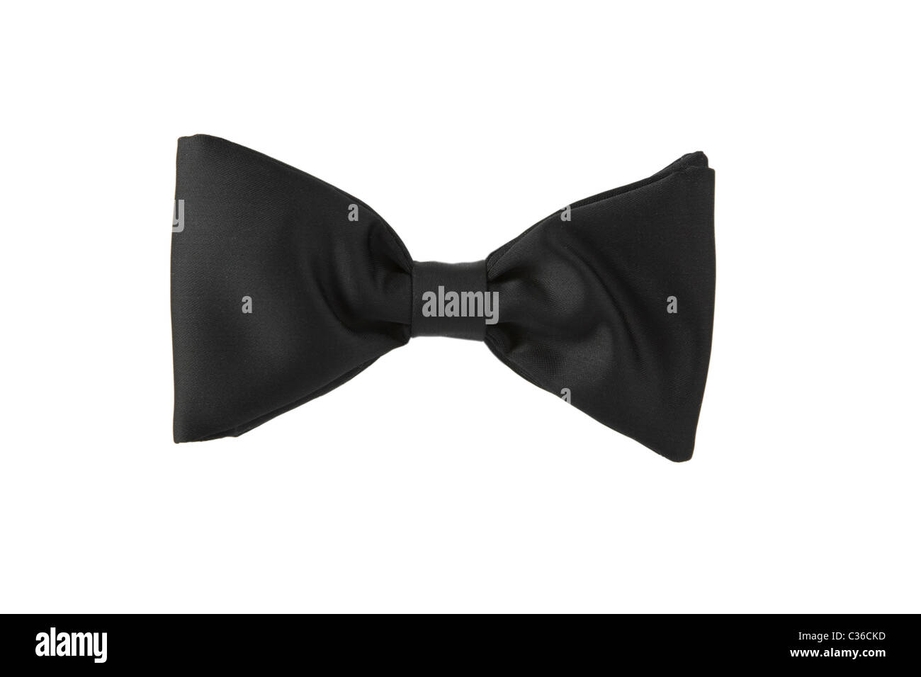 Vue avant du Bow tie noir sur fond blanc Banque D'Images