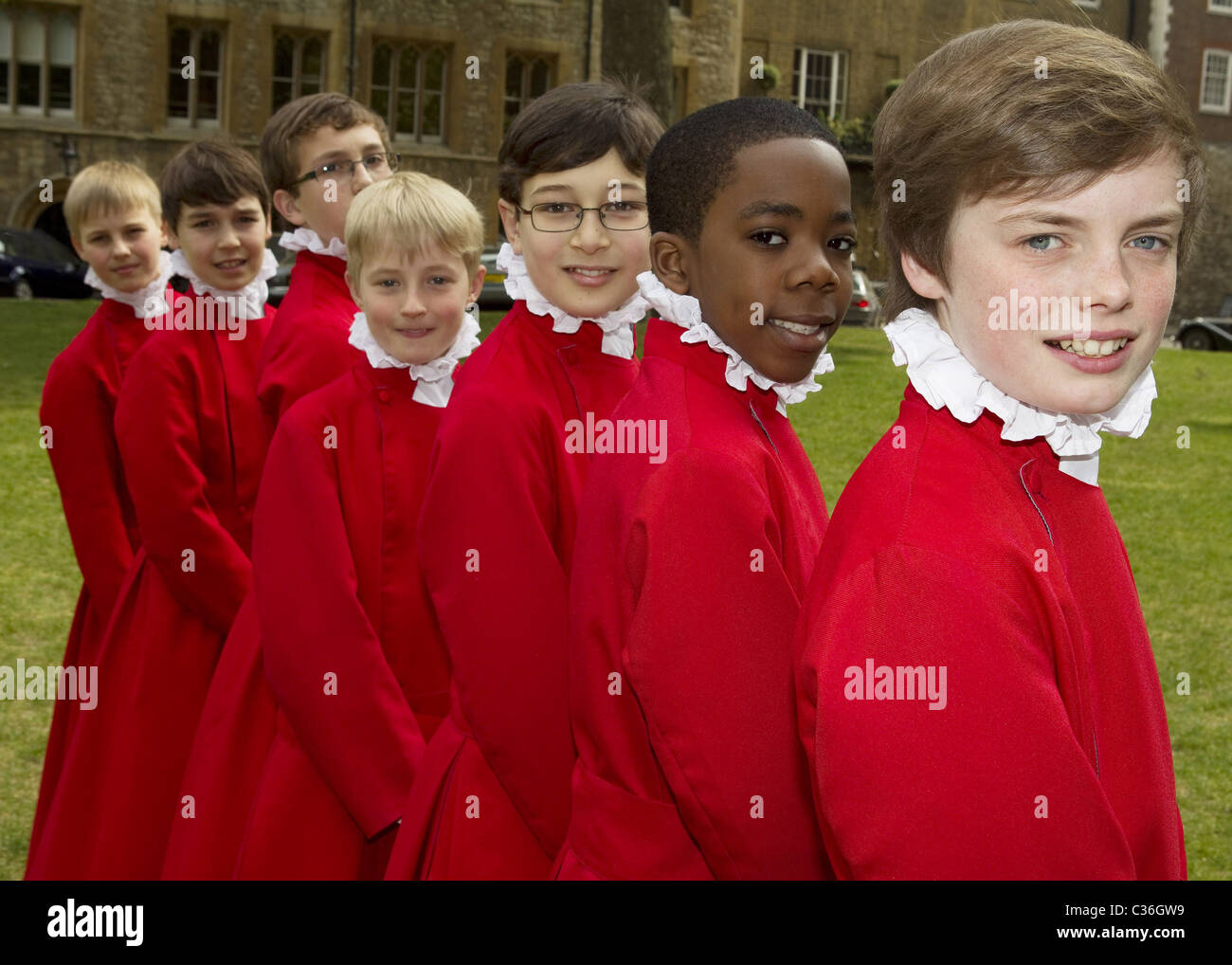 Mariage du Prince William et Catherine Middleton. 29 avril 2011. L'Abbaye de Westminster choristes L-R - Thomas Banque D'Images