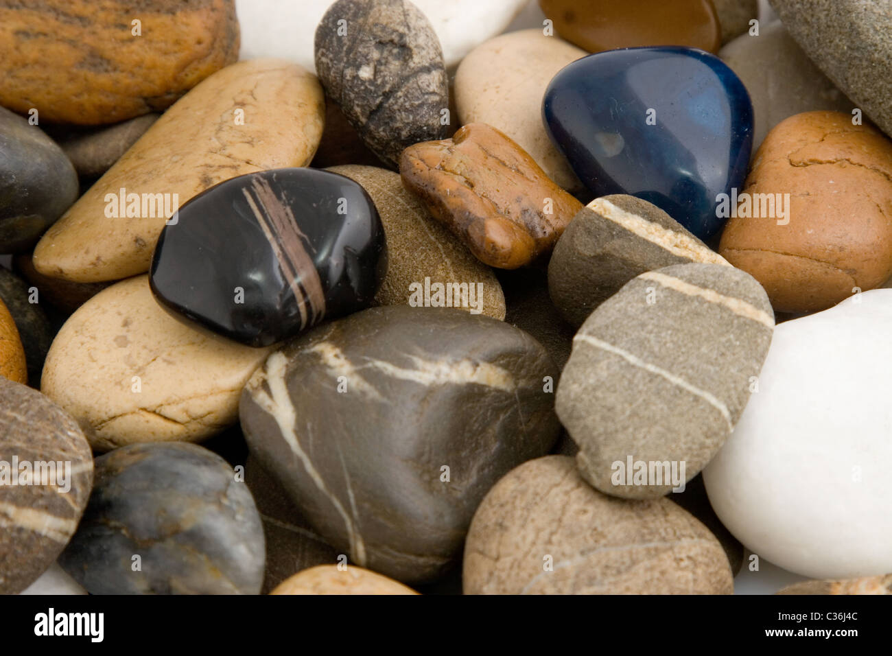 Close-up de pierres de couleur, de forme et de texture différente Banque D'Images