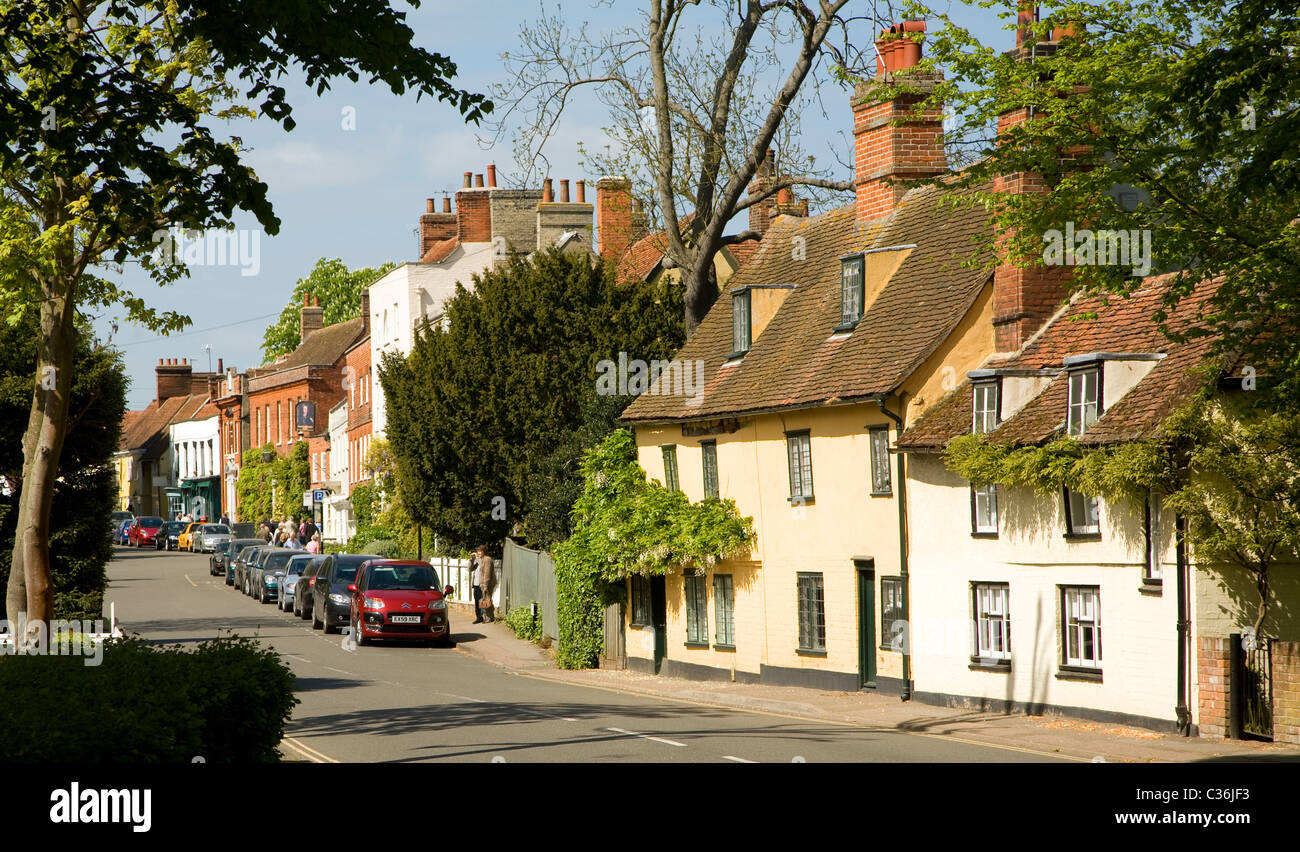 Village street England UK Essex Dedham Banque D'Images