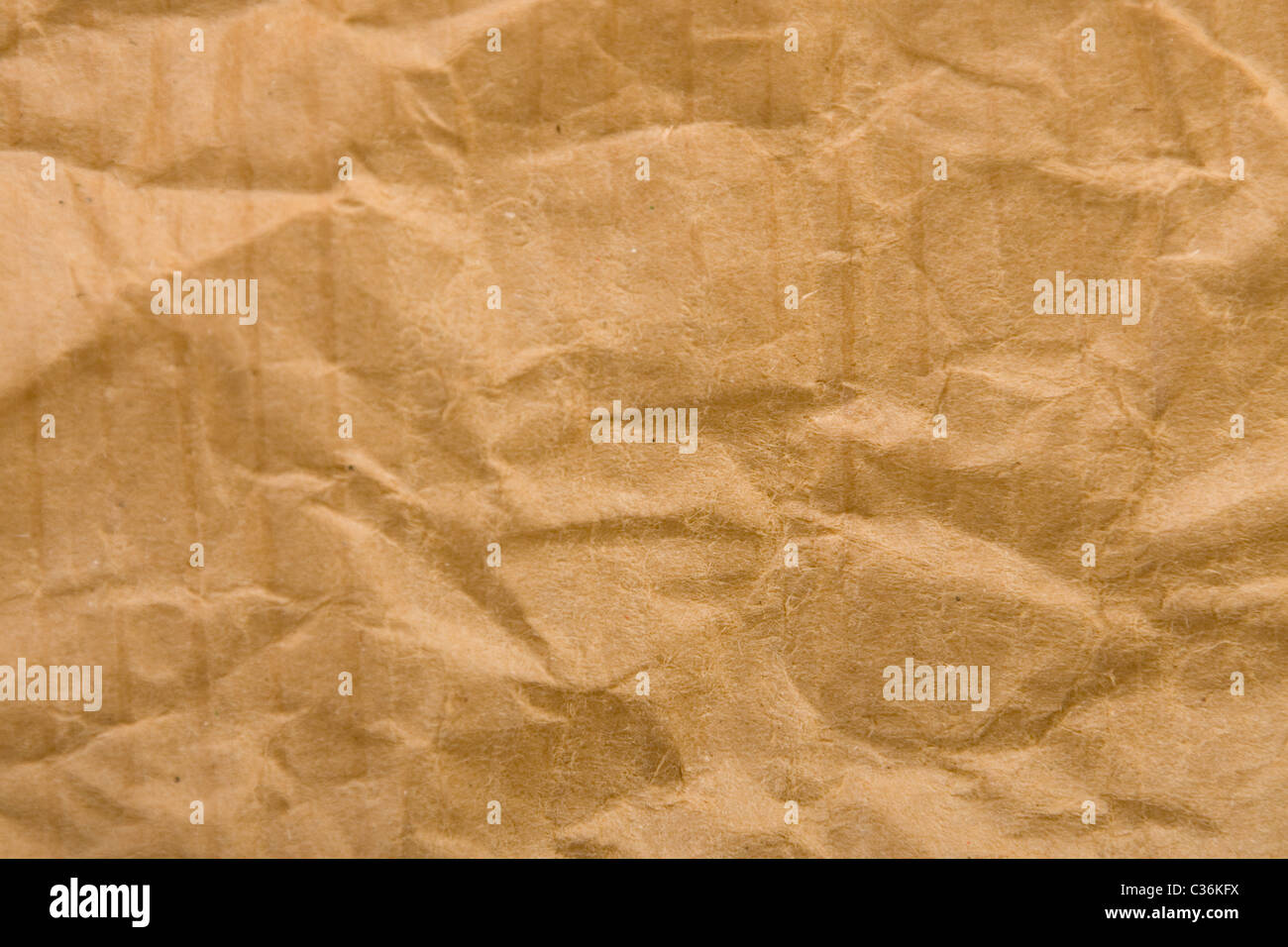 Copier-espace, texture de carton papier brun froissé Banque D'Images