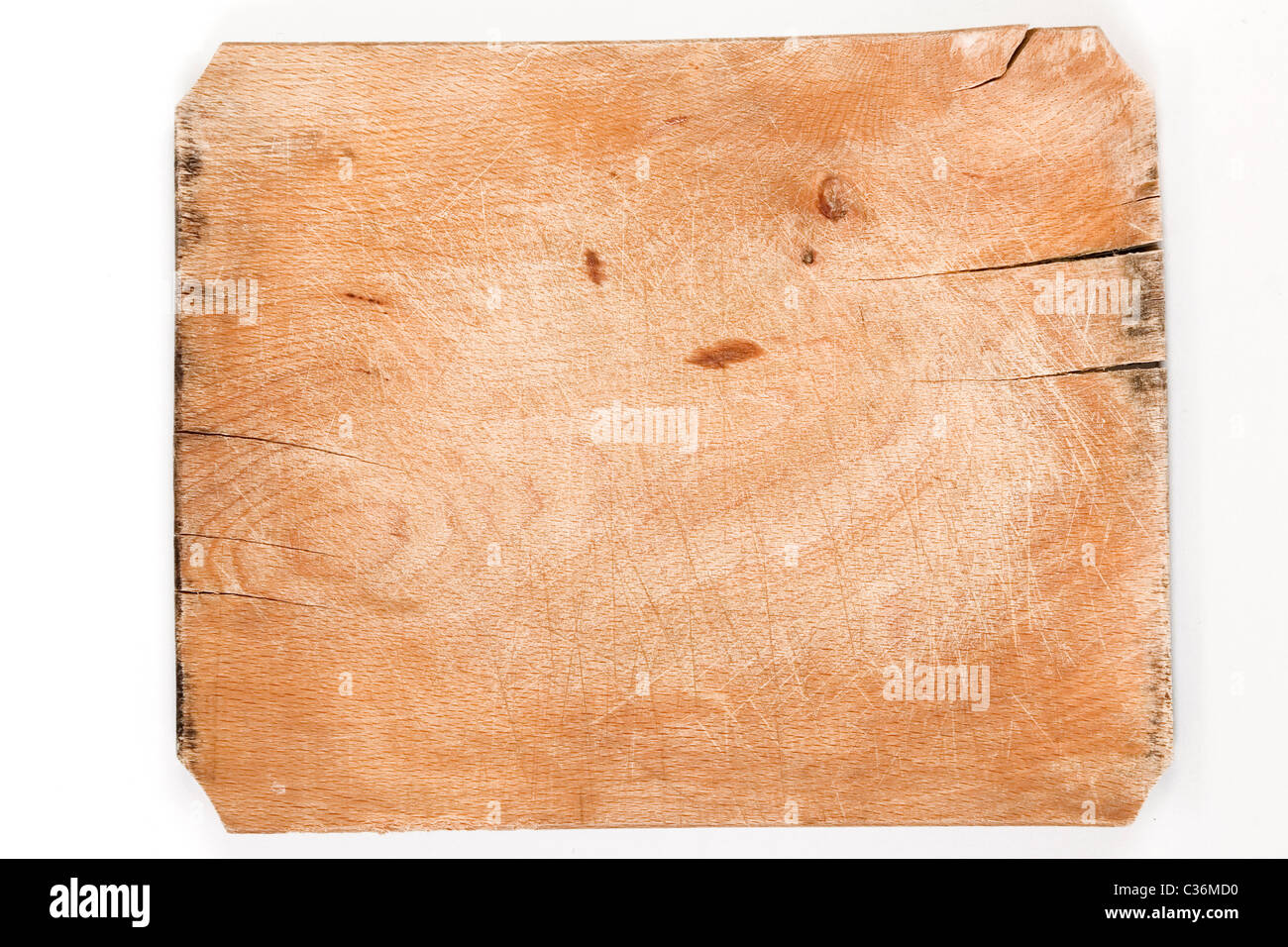 Vieille planche en bois avec des fissures et des marques de l'âge Banque D'Images