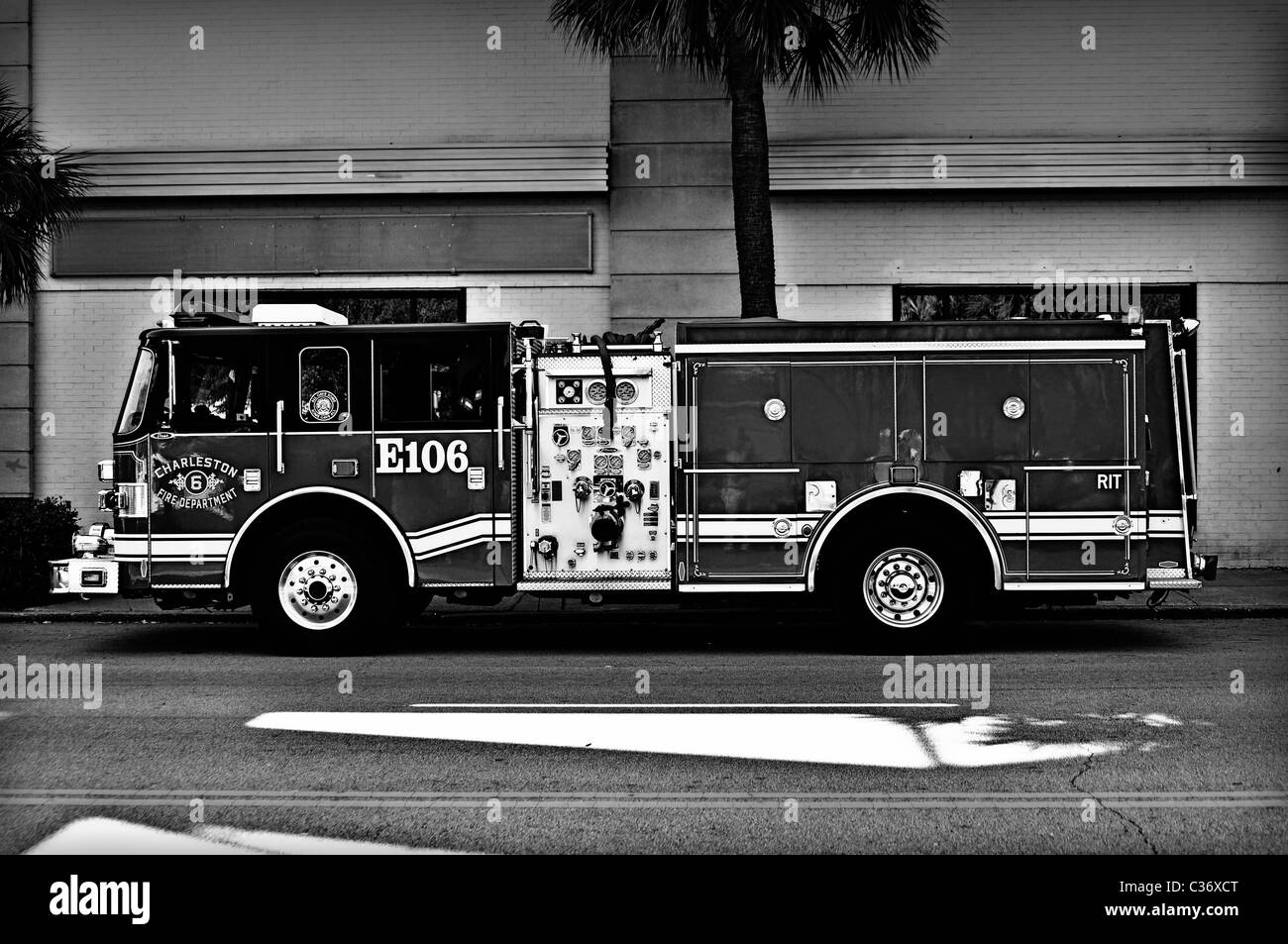 Pompiers au centre-ville de Caroline du Sud Banque D'Images