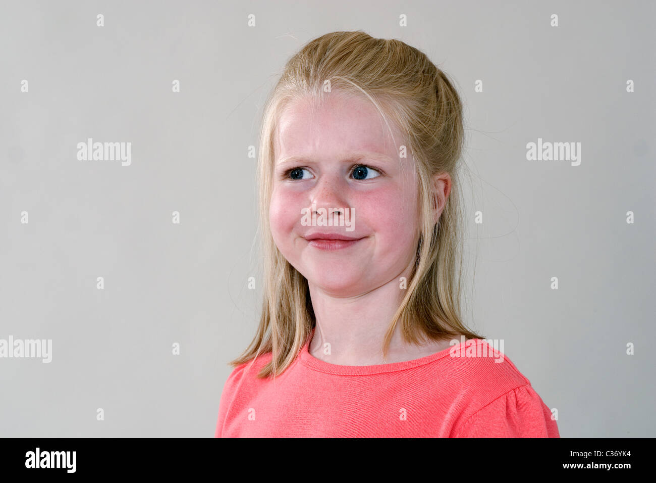 Face 5-6 ans Goofy girl. M. © Myrleen Pearson Banque D'Images