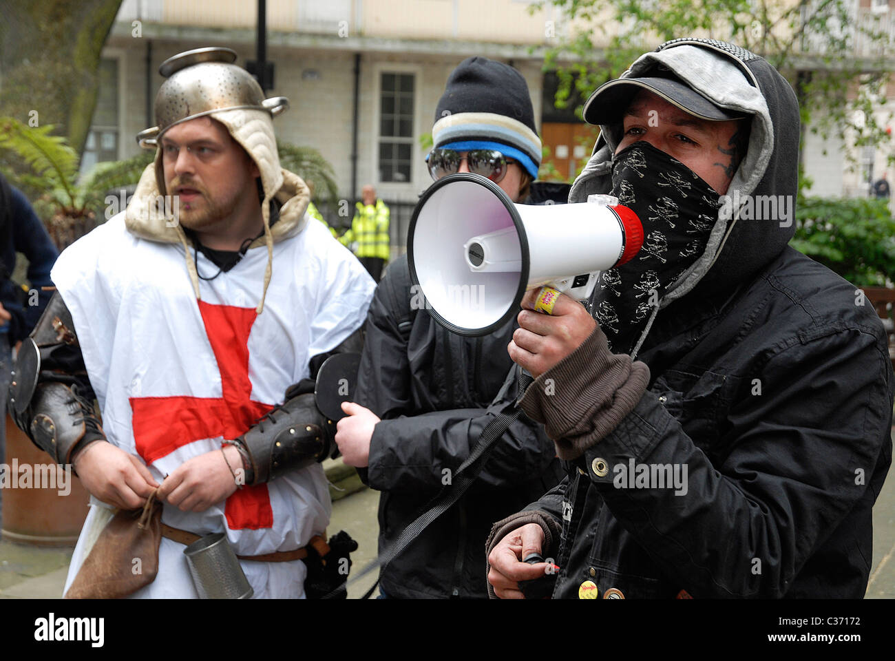 En parlant des "Anarchista Soho Square, Londres, 29-04-2011. PHOTO © John Robertson, 2011. Banque D'Images