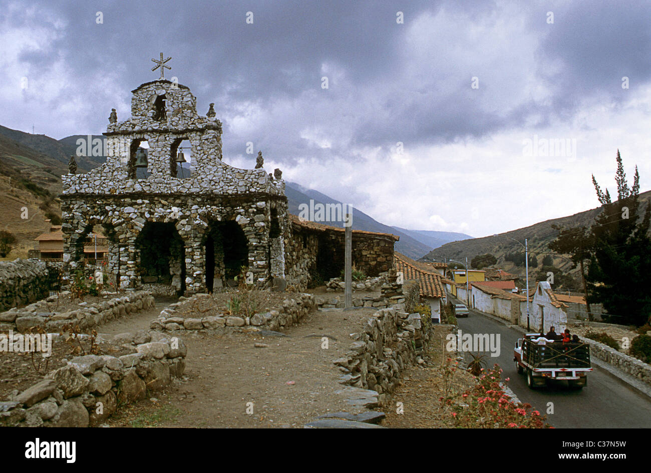 Chapelle en pierre, Capilla de piedra, Mucuchies, Venezuela Banque D'Images