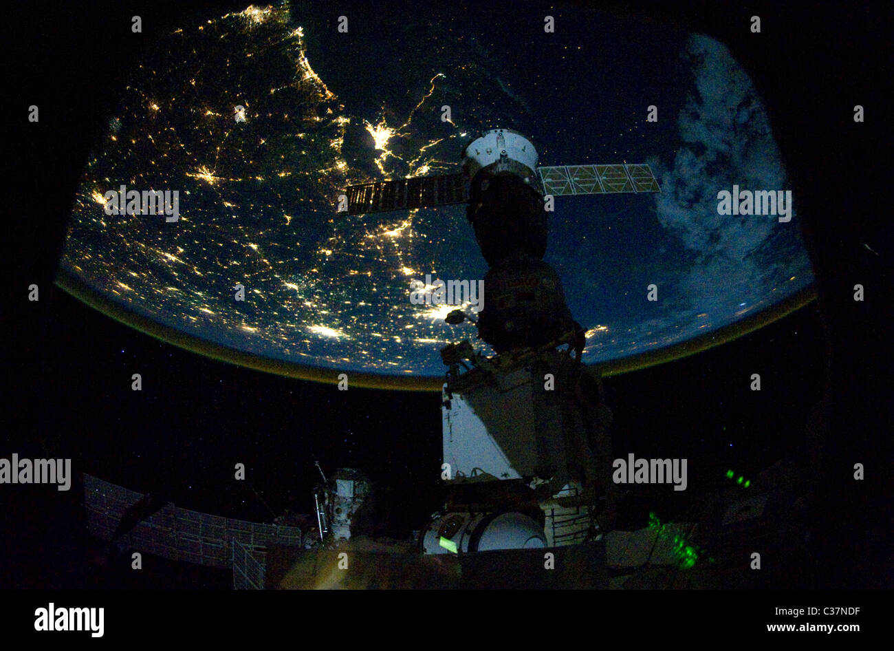 La côte nord du Golfe comme vu de la Station spatiale internationale. Banque D'Images