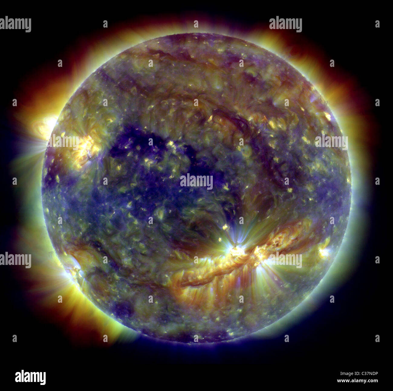 Les éruptions solaires, Sun Banque D'Images