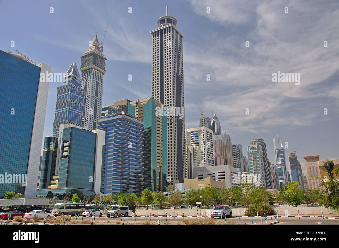 Gratte-ciel, le centre-ville de Dubai, Dubaï, Émirats Arabes Unis Banque D'Images