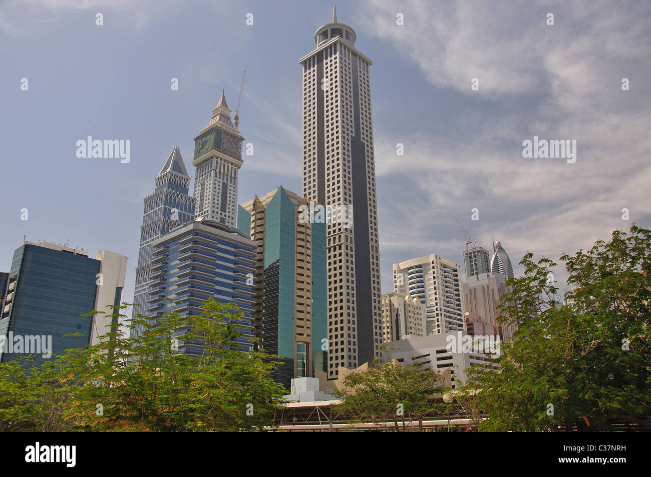 Gratte-ciel, le centre-ville de Dubai, Dubaï, Émirats Arabes Unis Banque D'Images