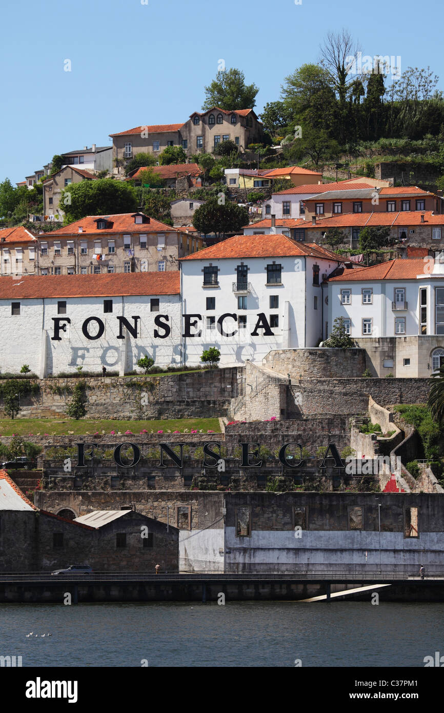Le Fonseca Port-wine lodge à Vila Nova de Gaia, Portugal. Banque D'Images