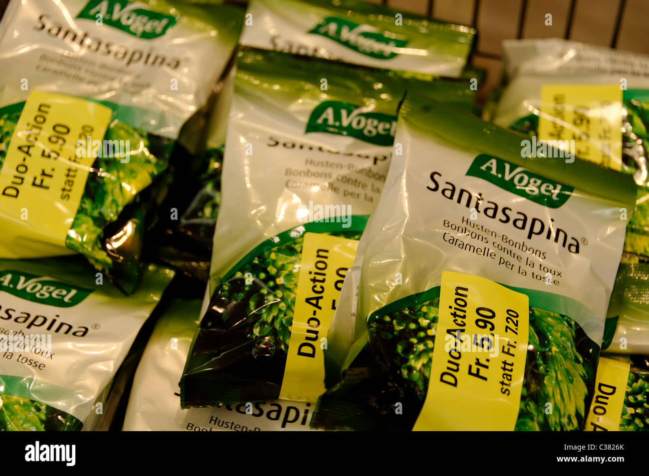Bonbons contre la toux, Lugano, Tessin, Suisse Banque D'Images
